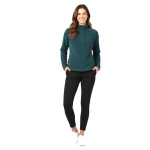 Eddie Bauer Ladies' Quarter Zip Pullover Fleece Ultrasoft 1/4 Zip Green XL